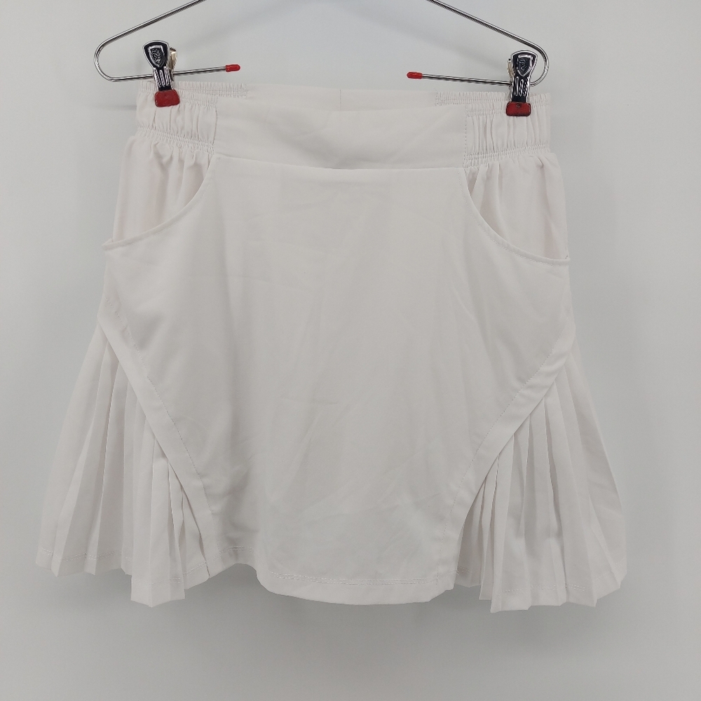 Mondetta Outdoor Project White Golf Skirt with Pleated Side Accent Size Small